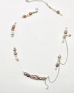 Flashing Lights Necklace - pink/silver
