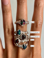Size M - Nymph Ring - Silver/Green Ethiopian Opal