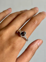 Size Q - Nymph Ring - Silver/Green Ethiopian Opal