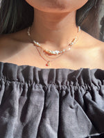 Flashing Lights Necklace - white/gold