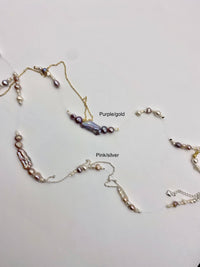 Flashing Lights Necklace - pink/silver