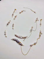 Flashing Lights Necklace - pink/silver