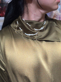 Flashing Lights Necklace - white/gold