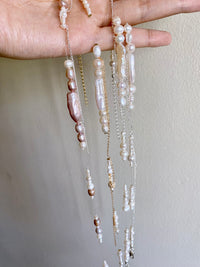 Flashing Lights Necklace - pink/silver