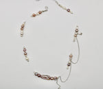 Flashing Lights Necklace - pink/silver