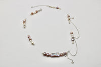 Flashing Lights Necklace - pink/silver