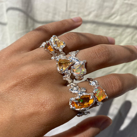 Ignite Ring - Mexican Opal - Yellow/silver