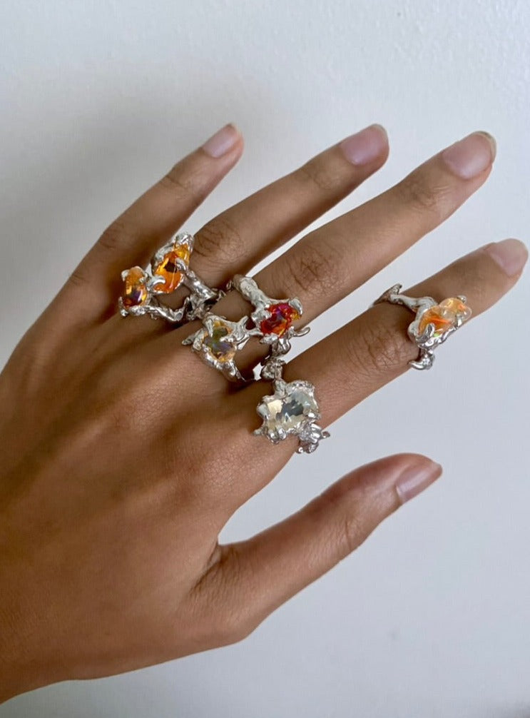 Ignite Ring - Mexican Opal - Yellow/silver